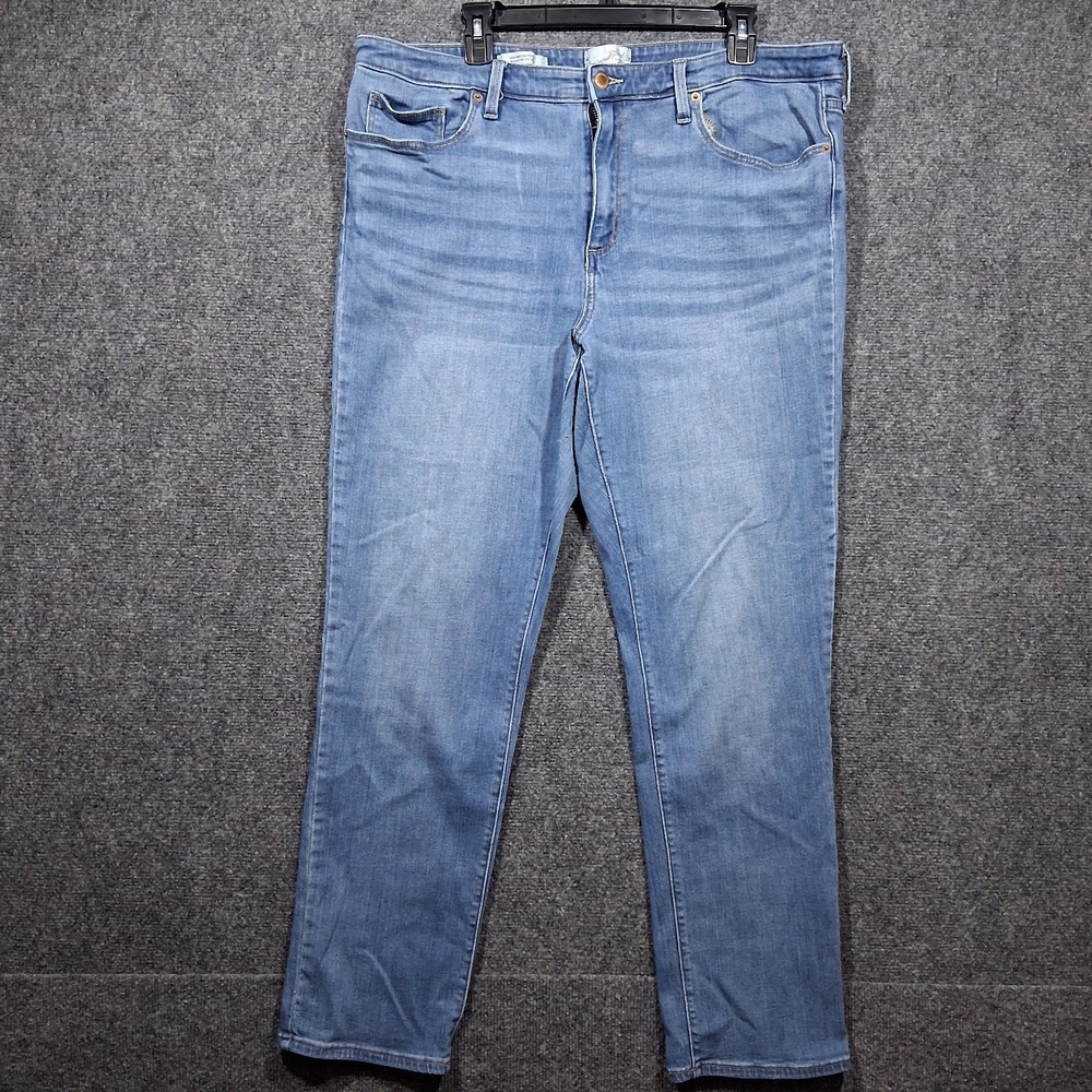 Universal Thread‎ High Rise Slim Strait Jeans Women 18/34L Blue Denim Stretch